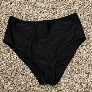 Elegant Black High-Waisted Bikini Bottoms